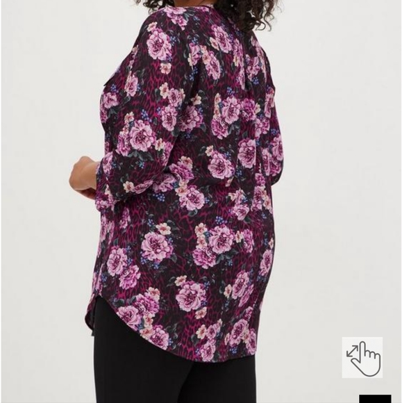 Harper Georgette Pullover 3/4 Sleeve Tunic Blouse - Picture 3 of 7